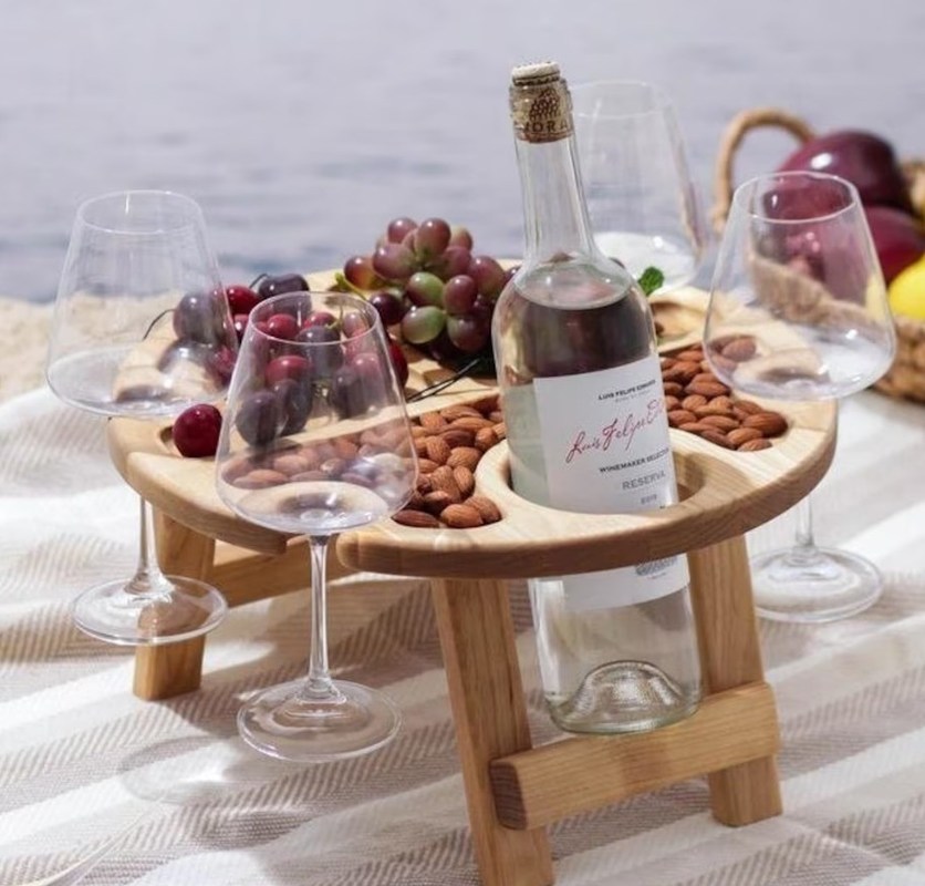 Τραπέζι σερβίρισμα φορητό τραπέζι κρασιού με λειτουργία εξοικονόμησης χώρου και προσαρμοσμένο λογότυπο