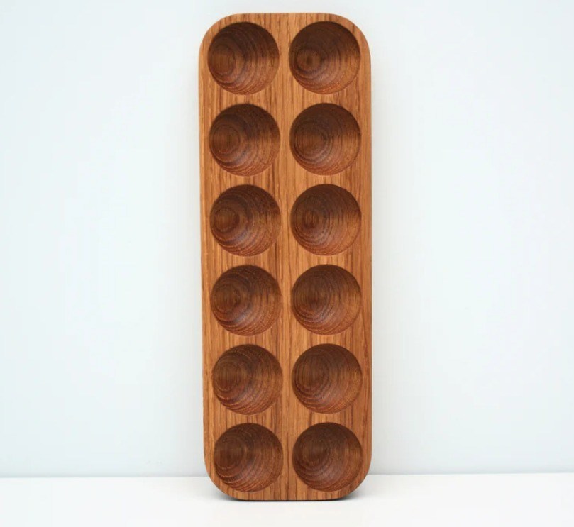 Πρακτικός μονοεπίπεδος ξύλινος φορητής αυγών για οργάνωση countertop