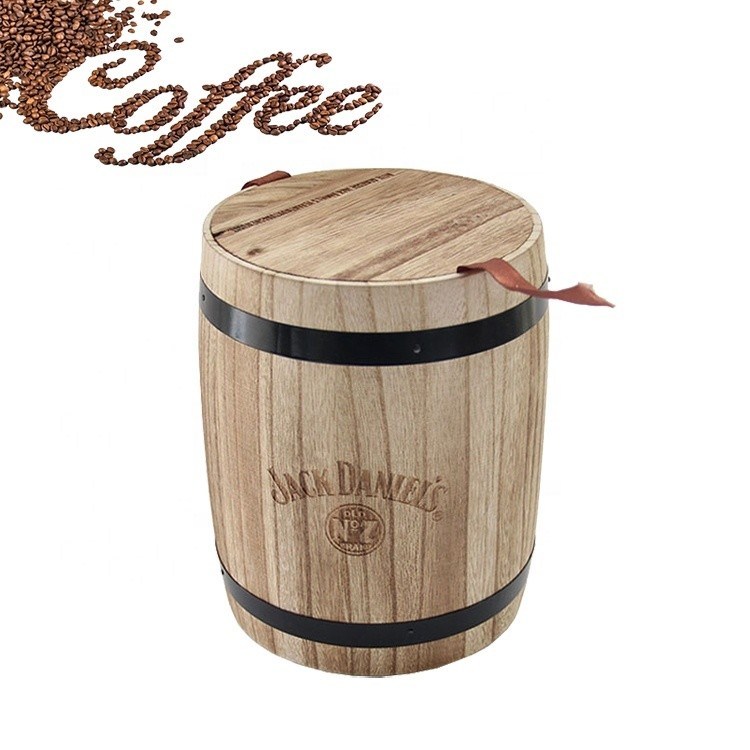 Ξύλινο βαρέλι σε απλό χρώμα ή προσαρμοσμένο χρώμα για συσκευασία και προσαρμοσμένη διακόσμηση μπαρ