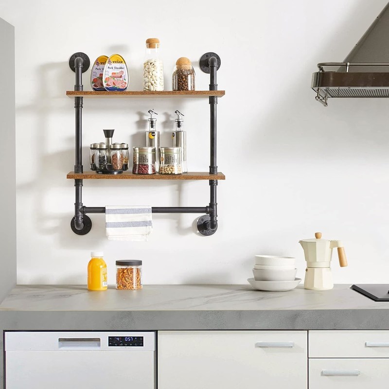 Οικιακή συσκευή οθόνη τοίχου βιβλιοθήκη Βιομηχανικό ράφι σωλήνα για την αποθήκευση γραφείου κουζίνας