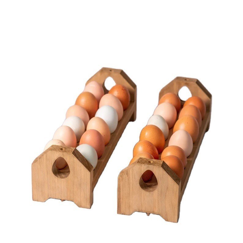 Δισκίο από ξύλινο κουτί αυγών χειροποίητο μπαμπού ή προσαρμοσμένο ξύλινο κάλυμμα αυγών για κουζίνα αγροκτήματος