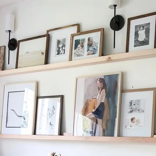 Ξύλινη διακόσμηση σπιτιού Ραστικό στυλ Στερεό ξύλινο πλωτό ράφι με επιλογή προσαρμογής