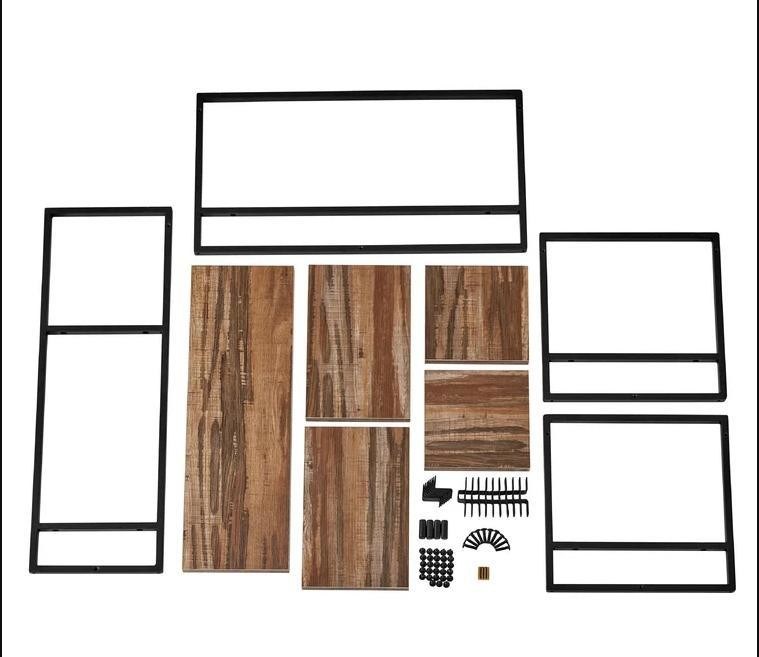 Προσαρμοσμένη εξυπηρέτηση Πύρος ξύλο χρώμα πλωτό κρεμασμένο τοίχωμα σιδερένιο ράφια για το υπνοδωμάτιο εμφάνιση