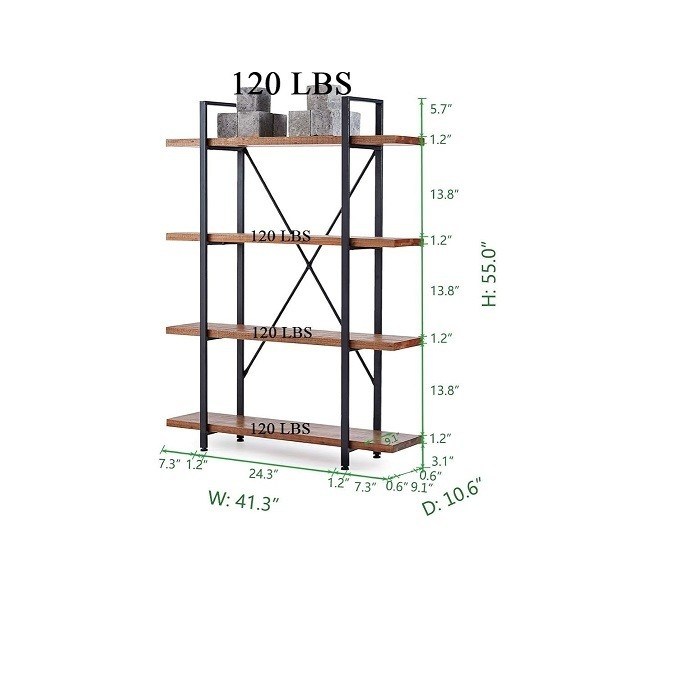 Ακρογωνιαίος 4 Επίπεδο Φυσικό 4 Ραφιούρισμα Στερεό Αληθινό Ξύλινο Ραφιούρισμα Μεταλλικό Ραφιούρισμα