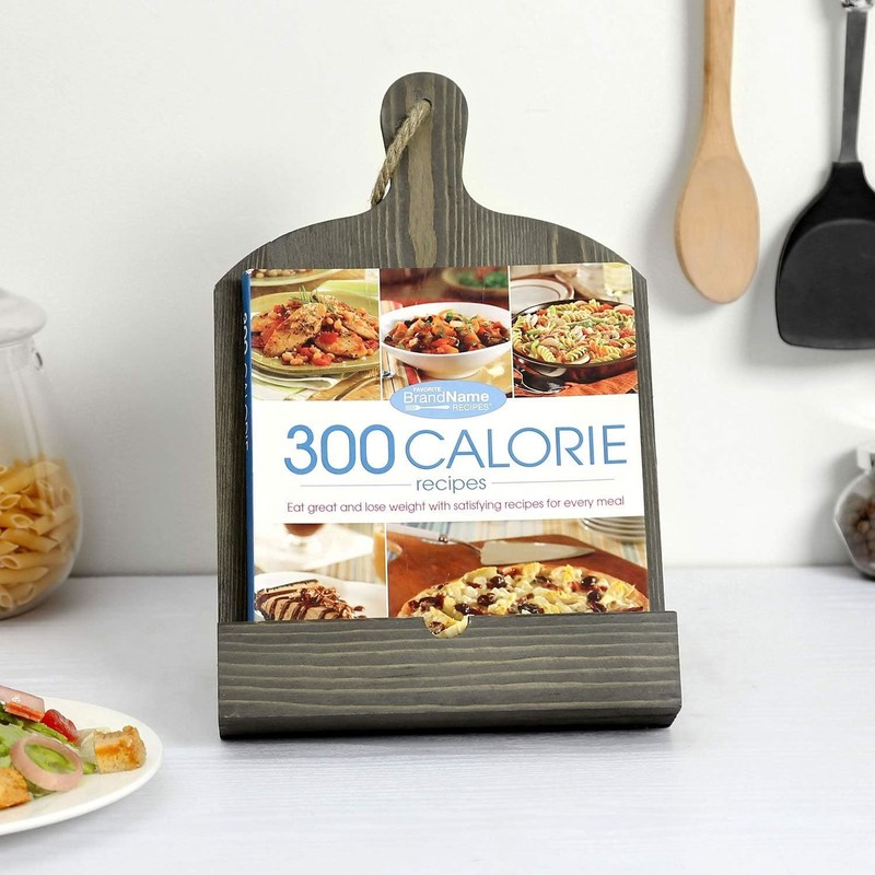 Κρατητής βιβλίου συνταγών στυλ ξύλου ρυθμιζόμενος και αναδιπλούμενος για αποθήκευση στην κουζίνα