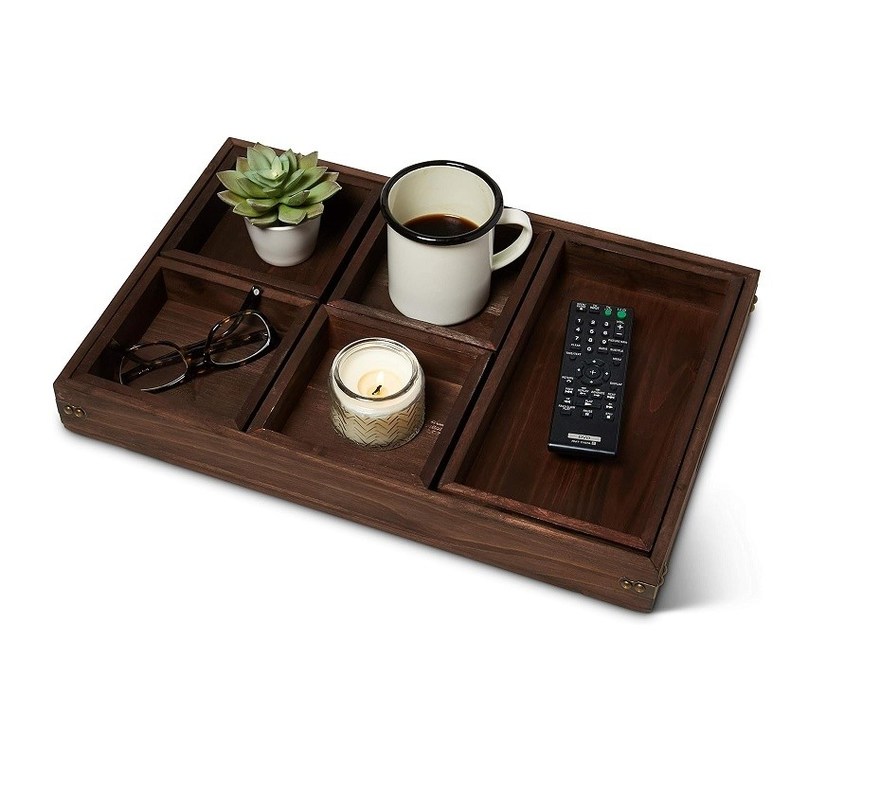 Κλαδιά κόψιμο Προσαρμοσμένη εξυπηρέτηση 18,5 X 12 ίντσες Μεγάλο Ρουστίκ καφέ καναπέ και καναπέ σερβίροντας δίσκο για το φαγητό