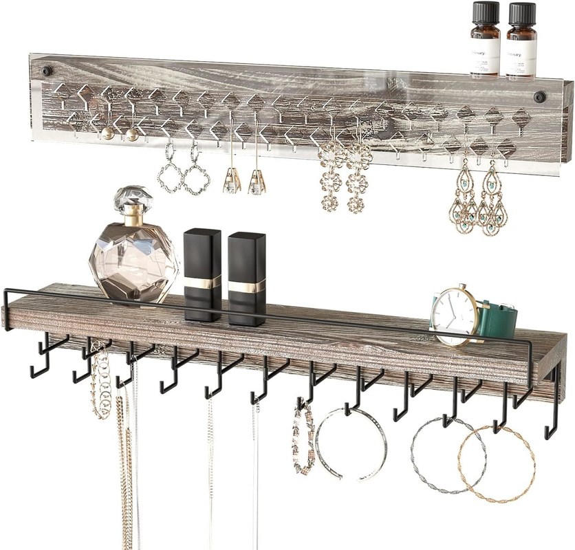 Προσαρμοσμένο χωριό αγροτικό ξύλινο σκουλαρίκι οθόνη και διαφανές ακρυλικό περιδέραιο τοίχος ορειβάτης κάλυψης