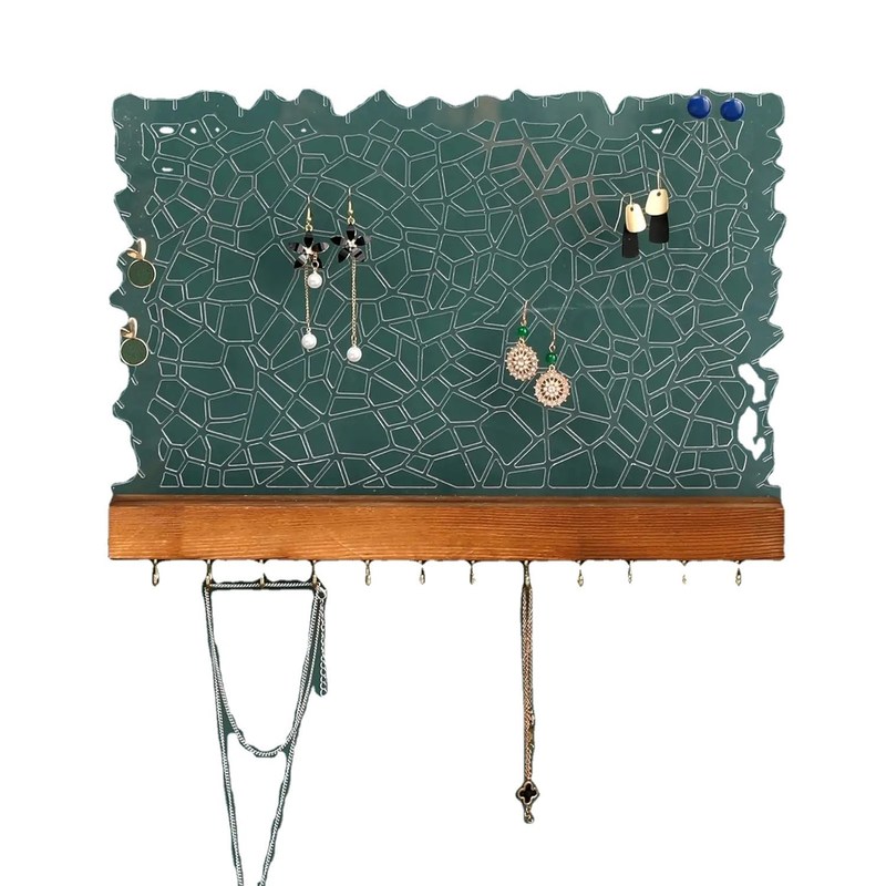 Λειτουργικό σχεδιασμό ξύλινο πλωτό ράφι Ακρυλικό σκουλαρίκι για προσαρμοσμένο λογότυπο