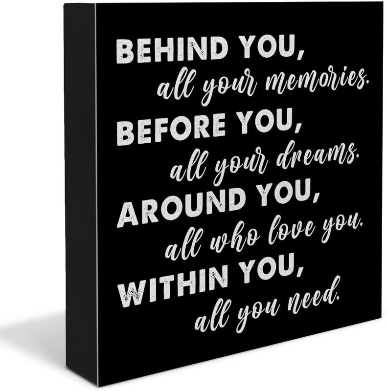 Αμερικάνικο στυλ ξύλινο κουτί διακοσμητικό σήμα αποφοίτησης θετικό από πίσω σου όλες τις αναμνήσεις σου