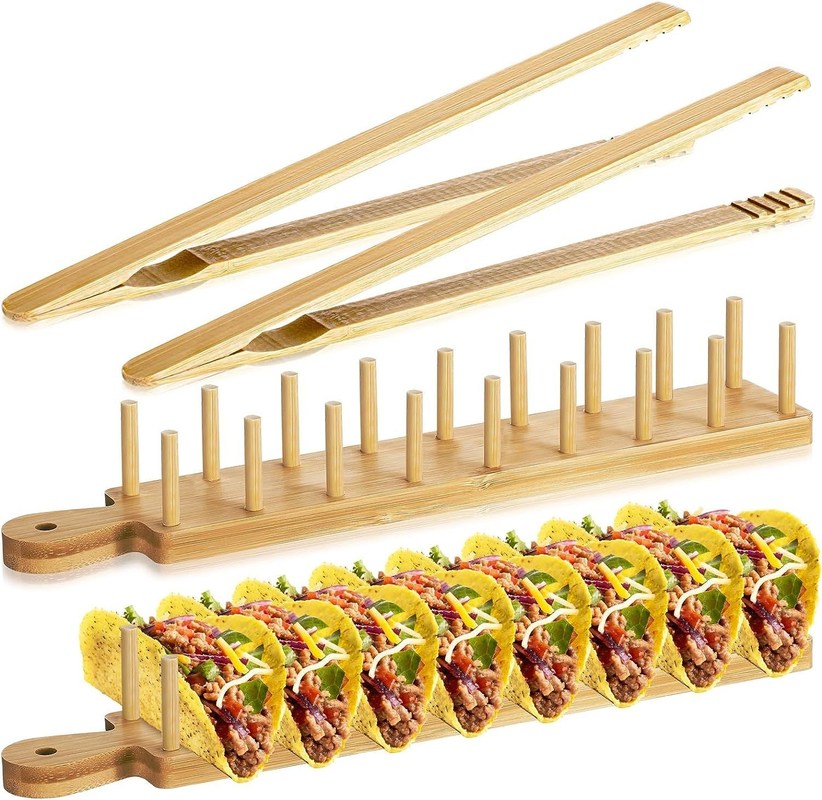 Σετ από 2 ξύλινα καλαμάκια τακό με λαβή και λαβή με καμένη εκτύπωση προσαρμοσμένου χρώματος