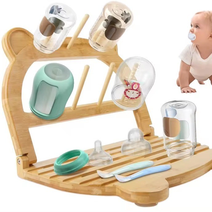 Κράτη για στεγνωτήρες μπουκαλιών από μπαμπού για γρήγορη ξήρανση και εξοικονόμηση χώρου