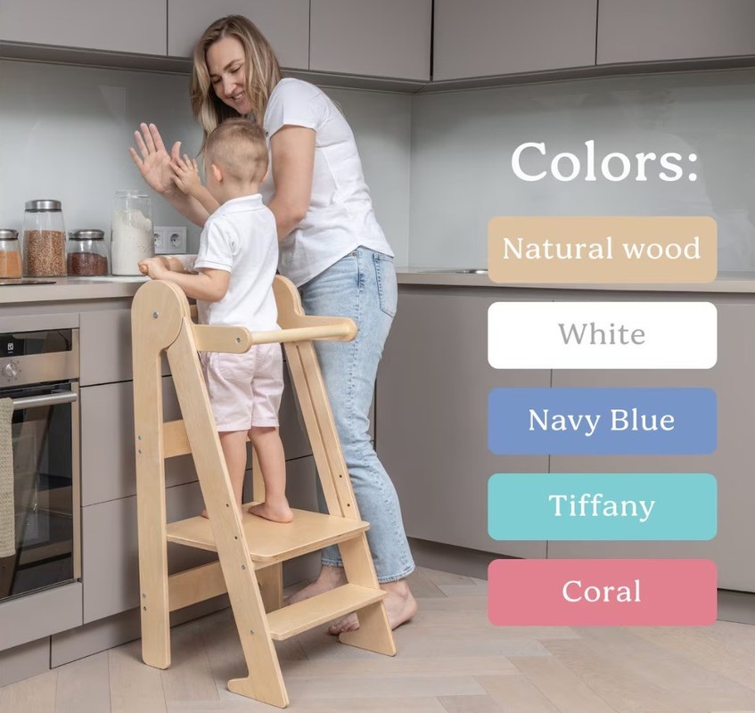 Εκτύπωση Εγκαταλειμμένων Παιδιών Βοηθός Τυφλίου Κουζίνας με 3 ρυθμιζόμενα ύψη διπλωμένα Ναι