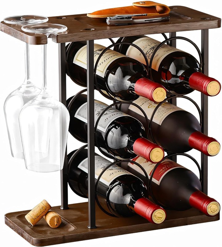 Στάσιμος τύπος Κρατητής κρασιού με ξύλινο δίσκο και οργάνωση